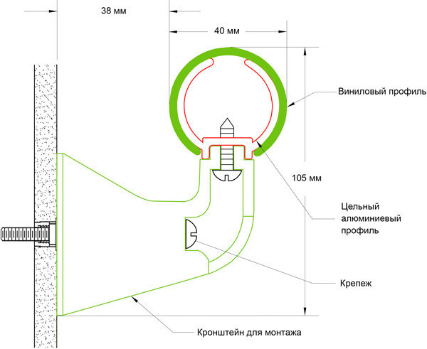 Поручень HR-40 круглый